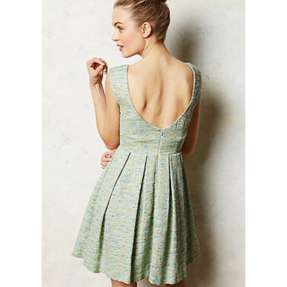 Anthropologie Paper Crown Pleated Tweed Dress